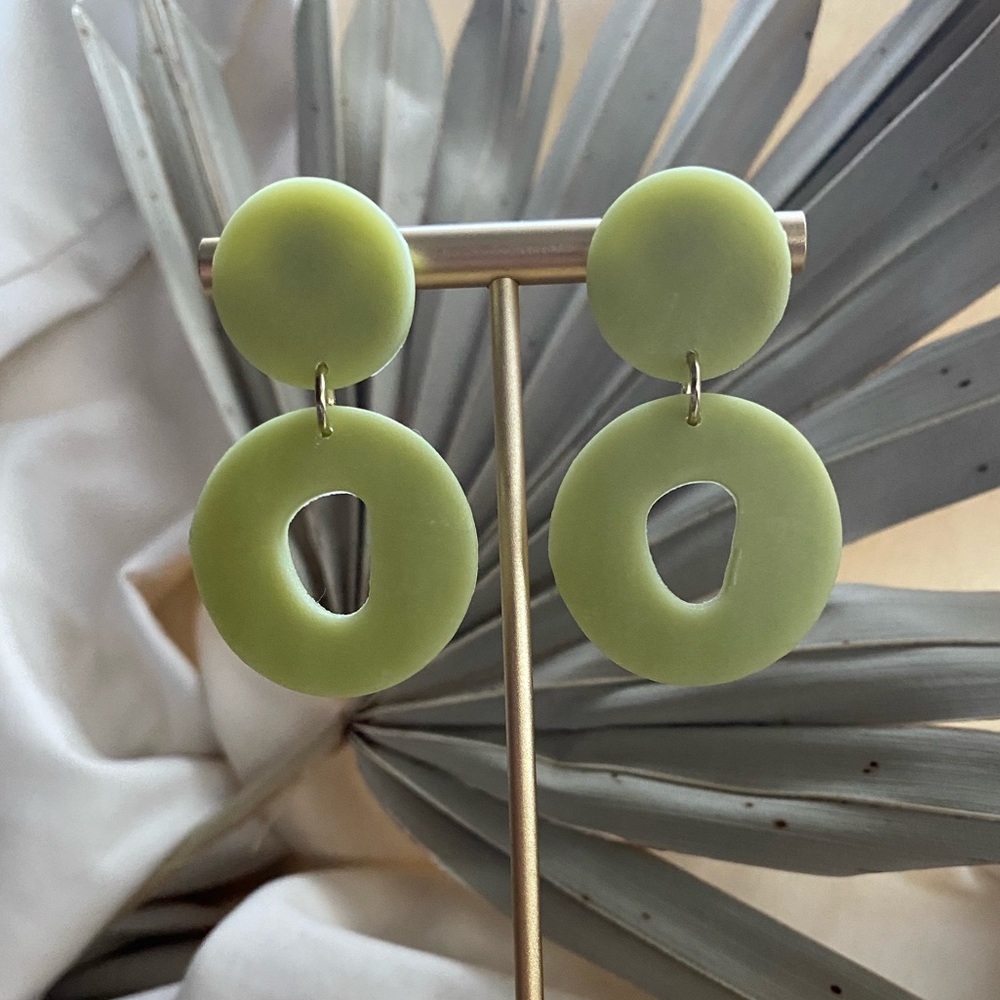 Green Polymer Clay Earrings